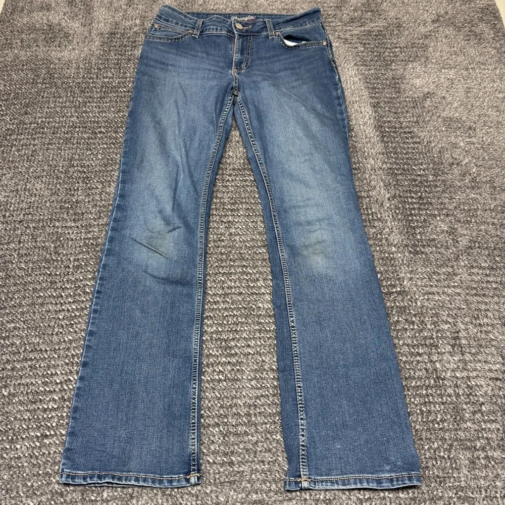 Wrangler Womens Bootcut‎ Jeans Size 9/10 x 32 Blue Denim Medium Wash Stretch